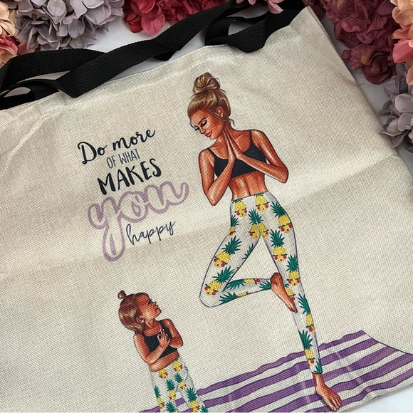 Eco-Friendly Yoga Mama with Little One Folding Tote Bag - Picture 9 of 14